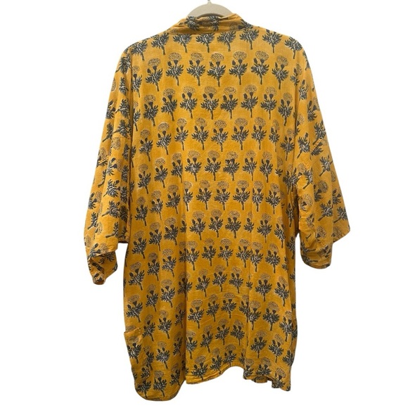 Emerson Fry India Collection Marigold Kimono Organic Cotton Boho Layer Sz M/L - Picture 2 of 9